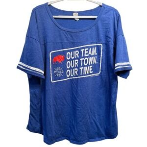 Buffalo Bills Graphic Football‎ Tee Blue XXL Bills Mafia Plus Size Women's